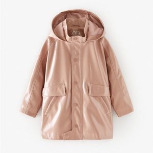 Zara Girls Oversized Rubberized Raincoat 13-14